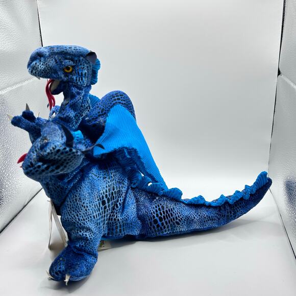 Folkmanis 3 Headed Dragon Hand Puppet 5 Finger Blue 15” Interactive Toy - Picture 6 of 11